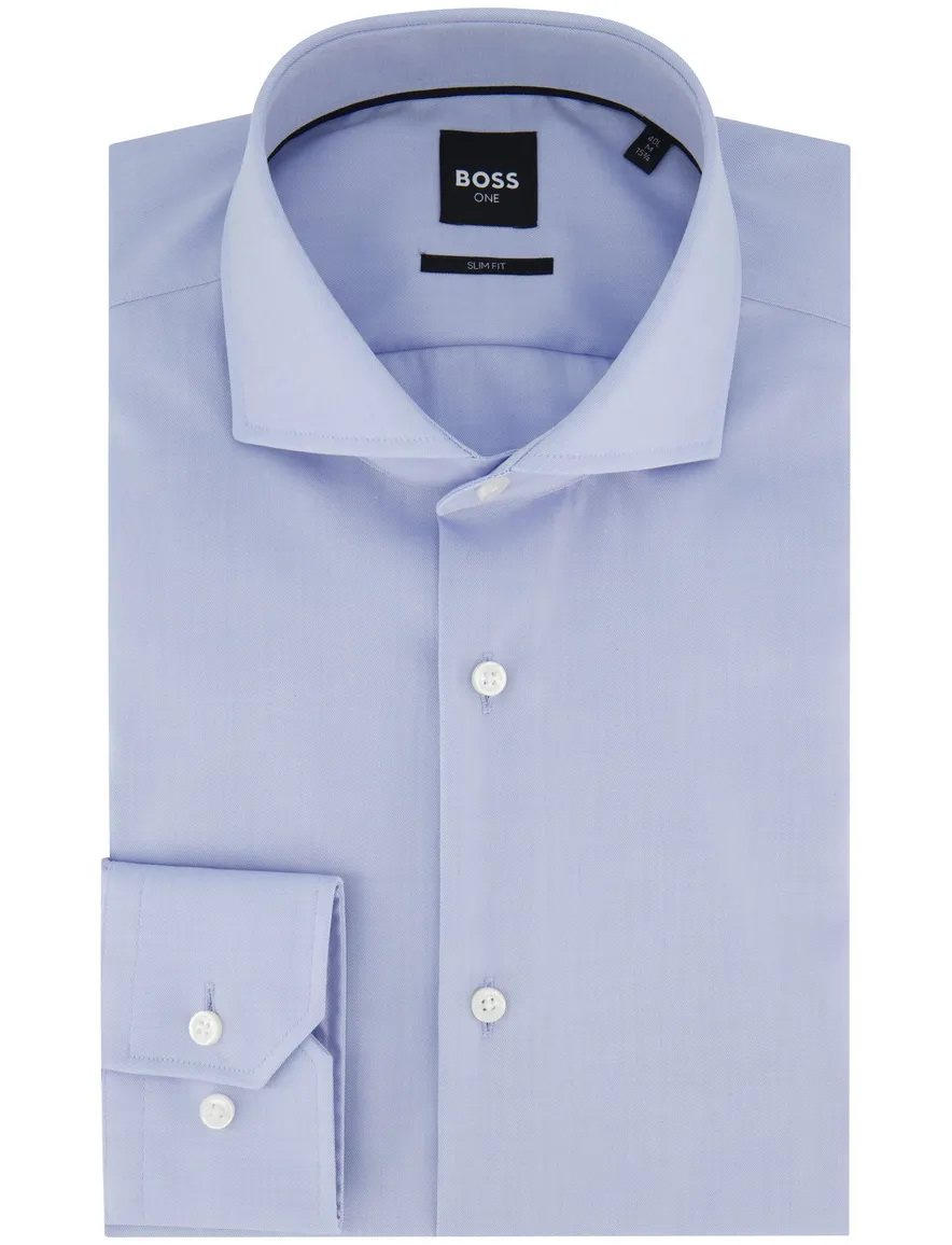 Boss Black slim fit ml7 overhemd katoen lichtblauw