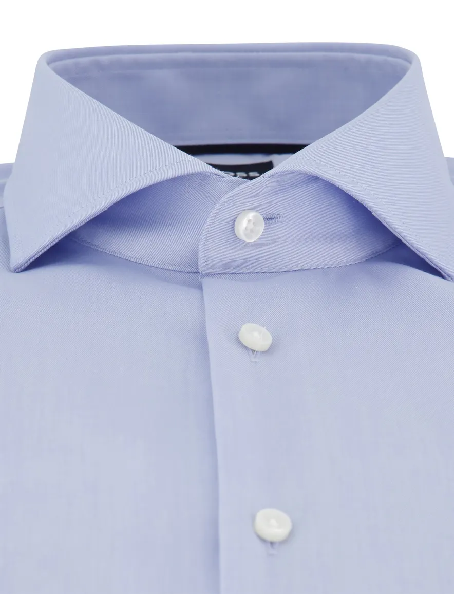 Boss Black slim fit overhemd lichtblauw katoen
