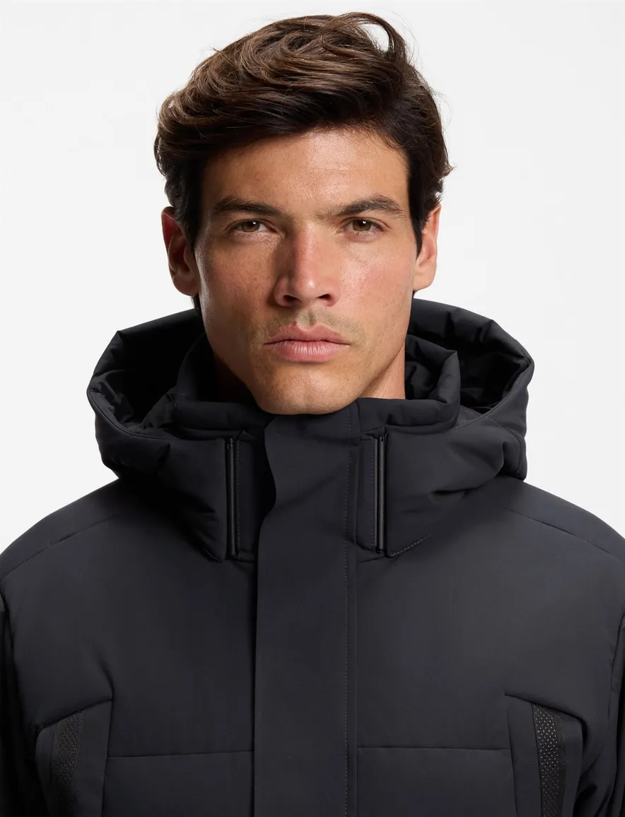 Boss Green Winterjas donkerblauw regular fit puffer