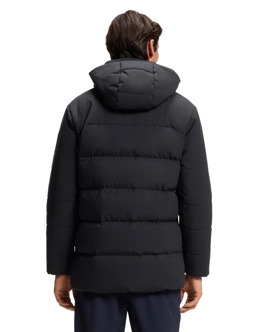 Boss Green Winterjas donkerblauw regular fit effen