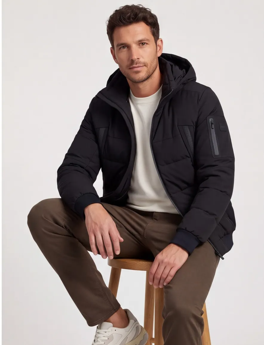 winterjas zwart Boss Green
