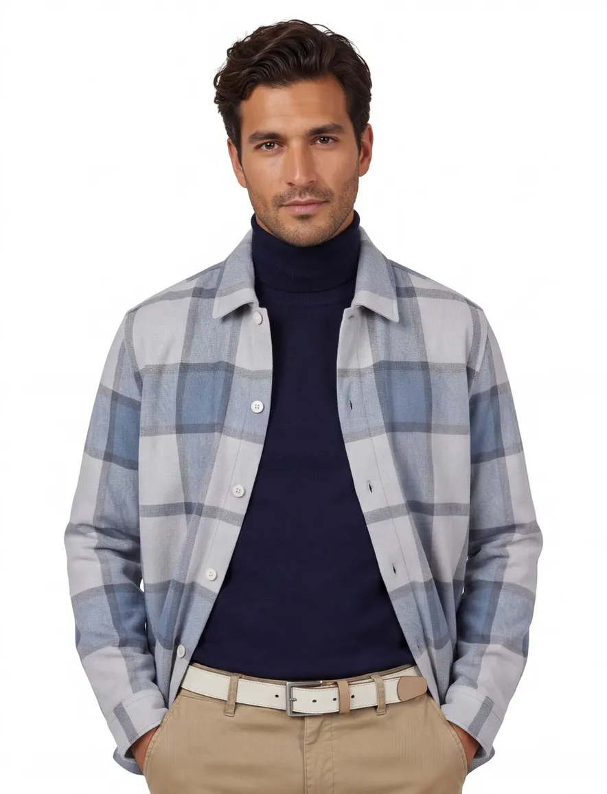 Boss Orange locky 2 overshirt geruit blauw