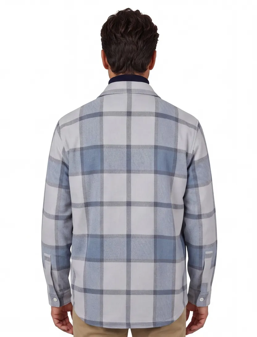 Boss Orange locky 2 geruit overshirt blauw