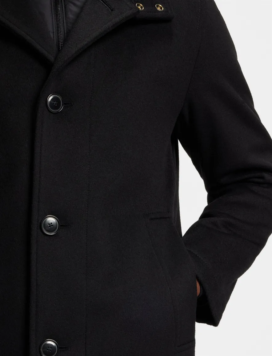 Boss Black H-Coxtan winterjas zwart effen wol normale fit