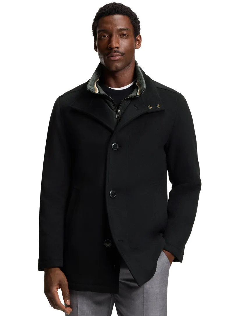 Boss Black H-Coxtan zwart winterjas effen wol normale fit