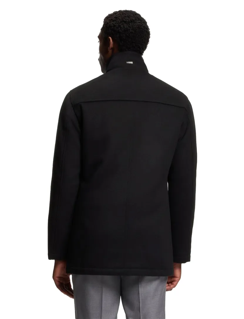 Boss Black H-Coxtan zwart winterjas effen wol normale fit