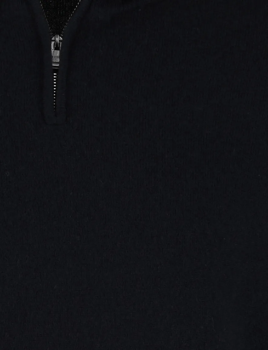 BOSS Black half zip donkerblauw effen