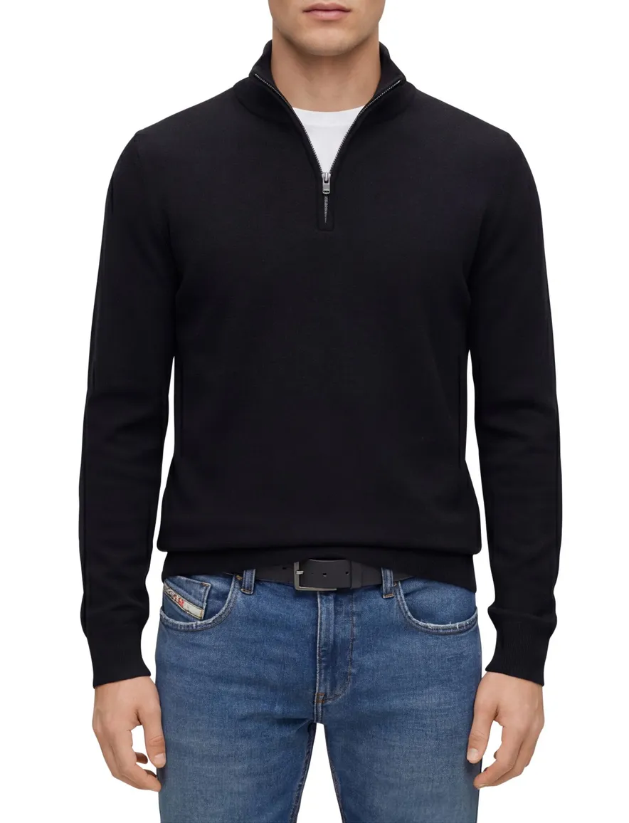 Boss black H-Hemarlo kasjmier trui half zip
