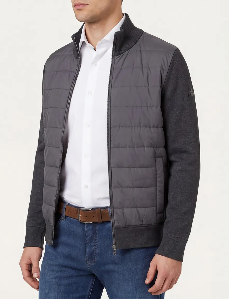 BOSS Black outdoorvest H-Hernesto antraciet effen