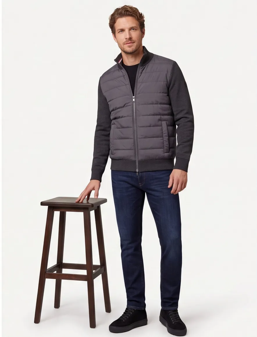 BOSS Black outdoorvest H-Hernesto antraciet effen