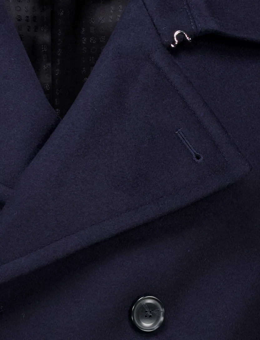 Boss Black h-hyde wollen winterjas donkerblauw