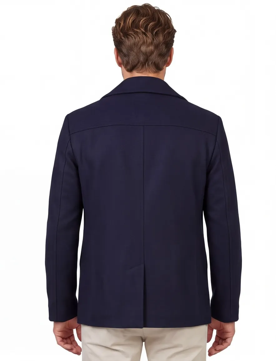 Boss Black h-hyde wollen winterjas donkerblauw