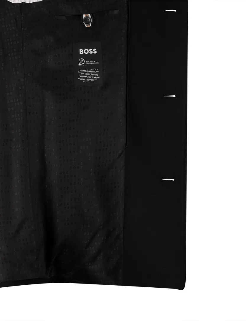 Zwart winterjas Boss Black wol