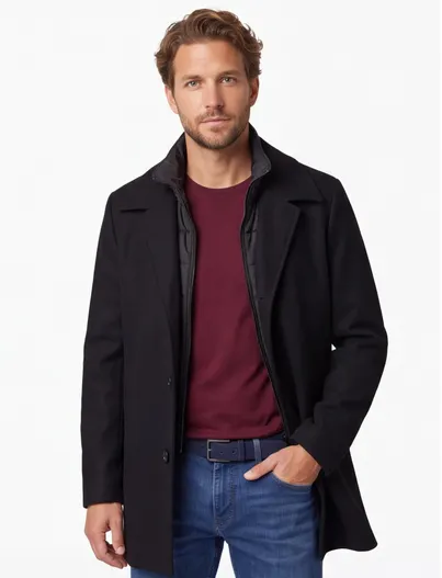 Hugo Boss Winterjas Boss Black zwart wol