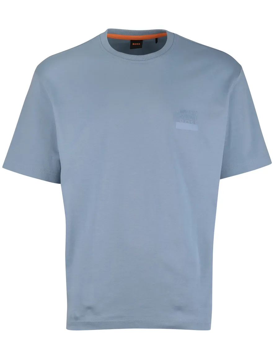 Boss Orange t-shirt katoen Te-snow blauw backprint