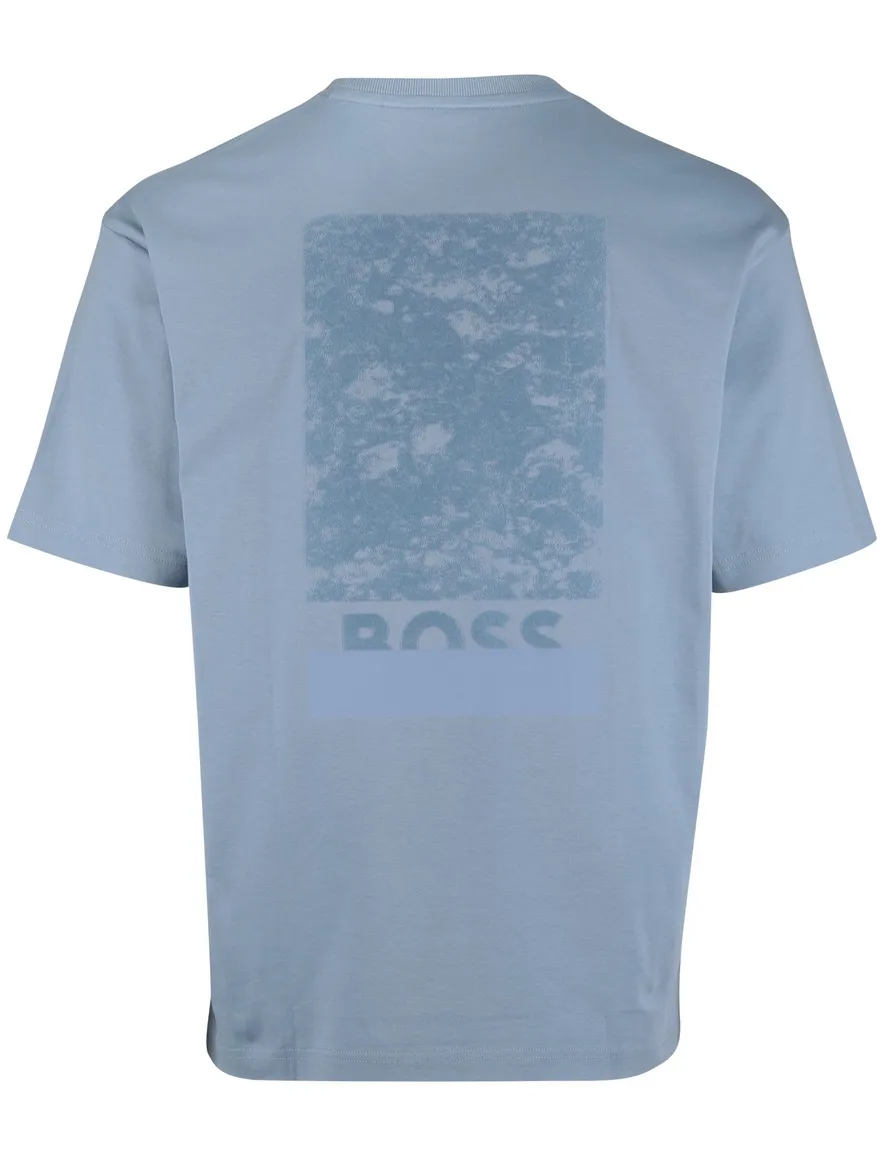 Boss Orange t-shirt katoen Te-snow blauw backprint