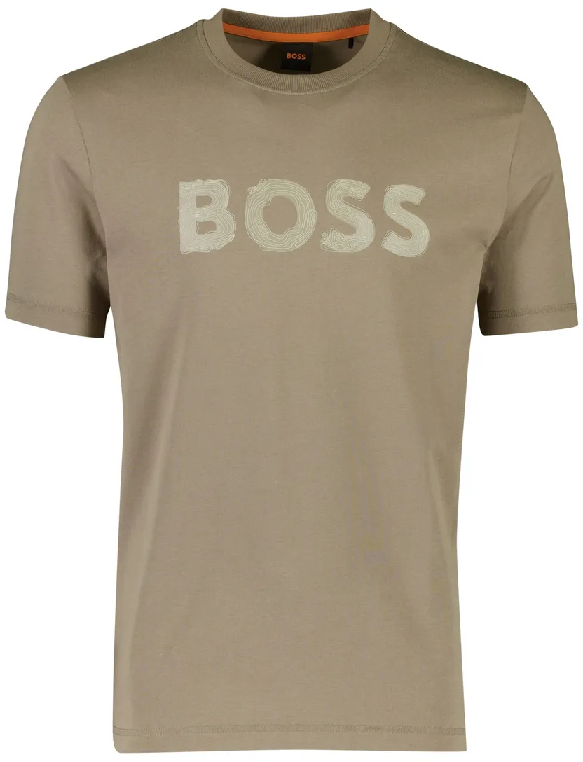 Bruin logo T-shirt Boss Orange katoen