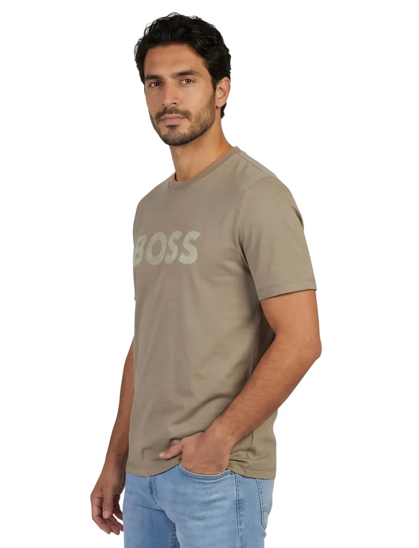 Bruin logo T-shirt Boss Orange katoen
