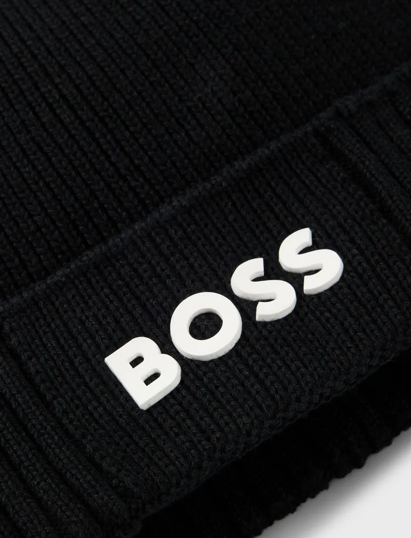 BOSS Green muts Asic Beanie-X zwart katoen