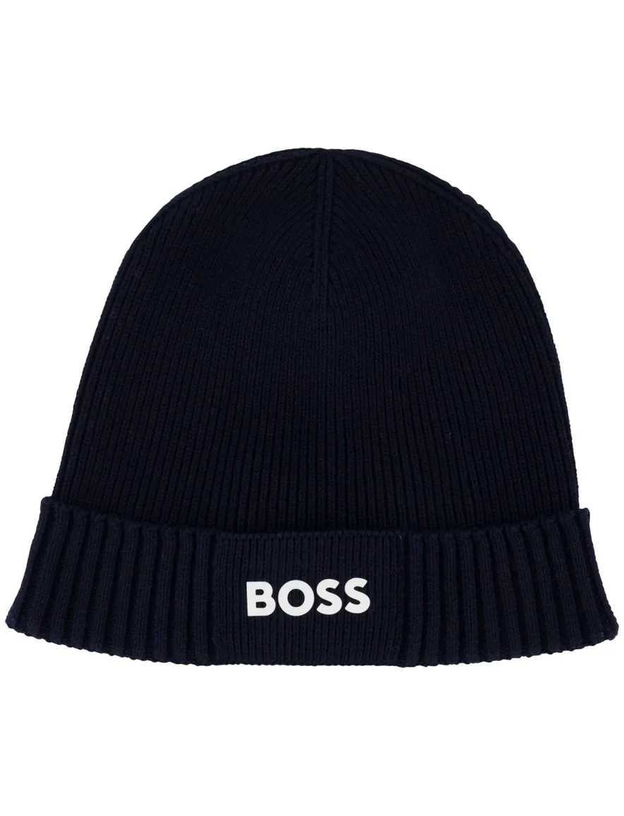 Boss Green Asic Beanie muts navy
