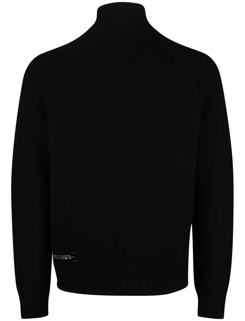 Boss Green Civic trui zwart effen half zip normale fit