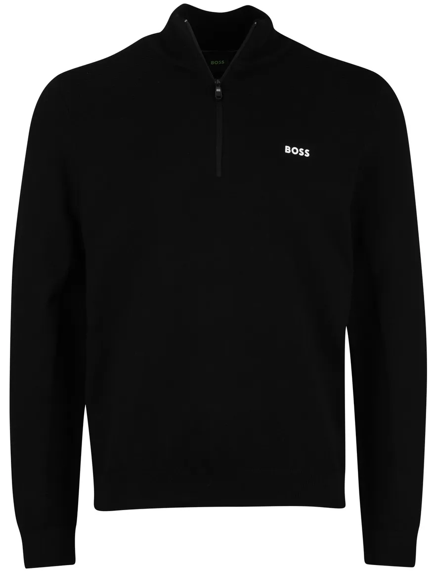 Boss Green Momentum-X half zip trui zwart normale fit