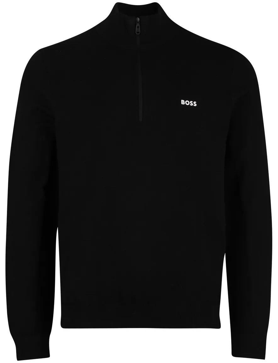 Boss Green Momentum-X half zip trui zwart normale fit