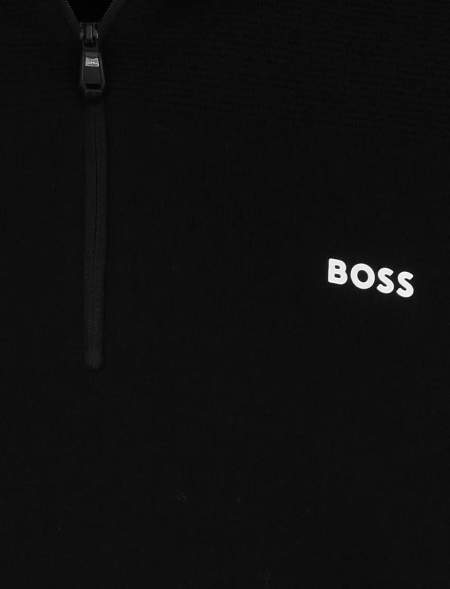 Boss Green Momentum-X half zip trui zwart normale fit
