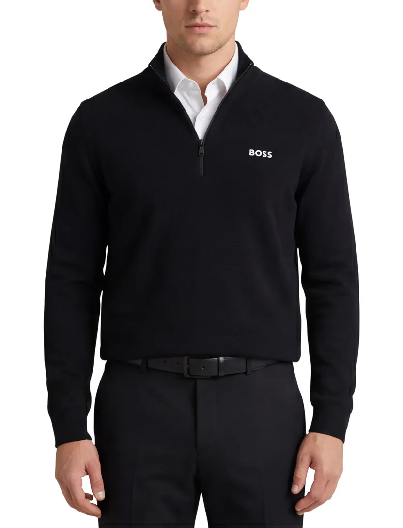 Half zip trui Boss Green Momentum-X normale fit zwart