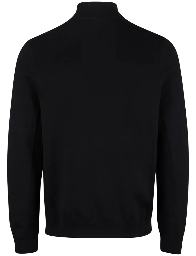 Trui half zip Boss Green Momentum-X normale fit effen zwart