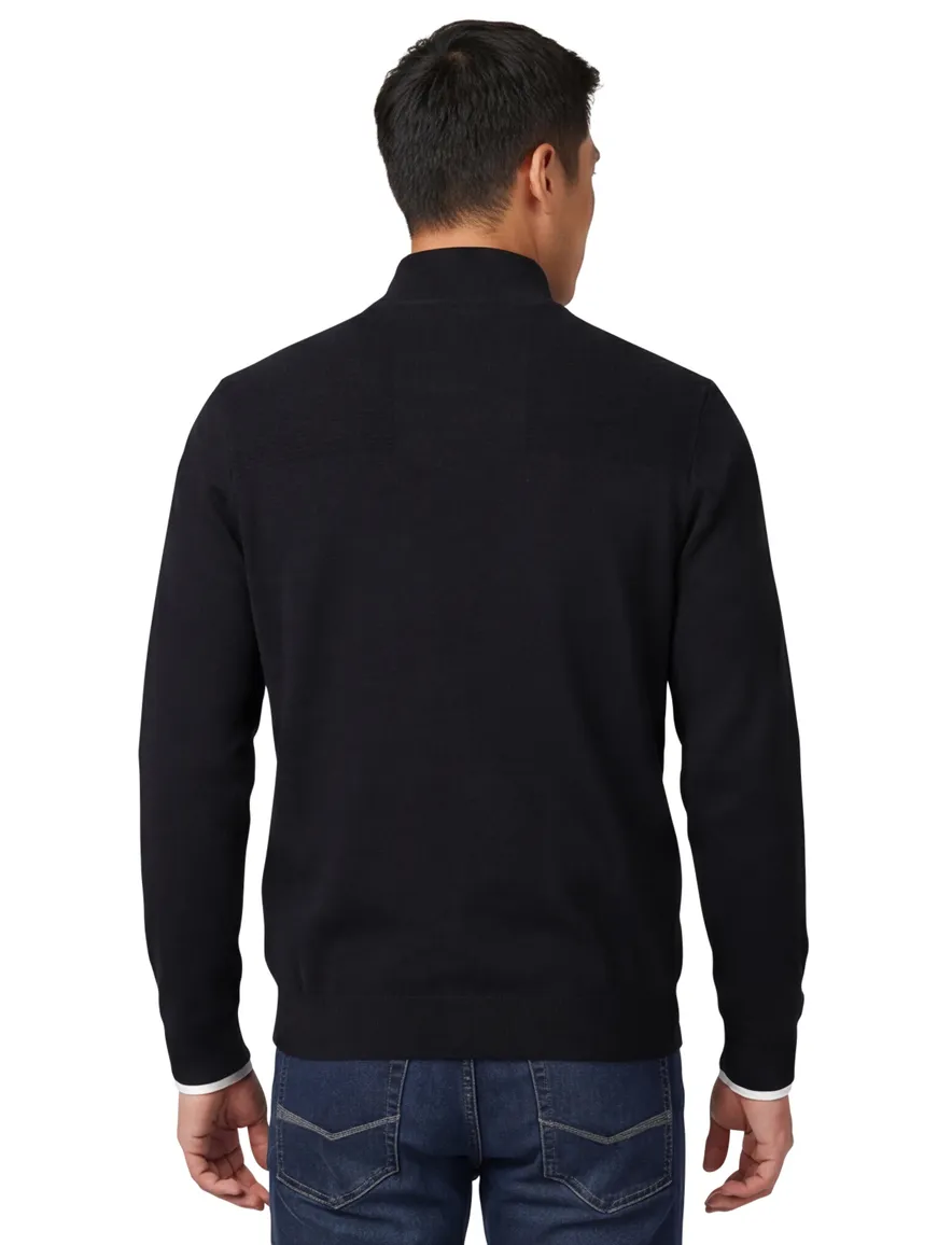 Boss Green Momentum-X half zip zwart effen trui normale fit
