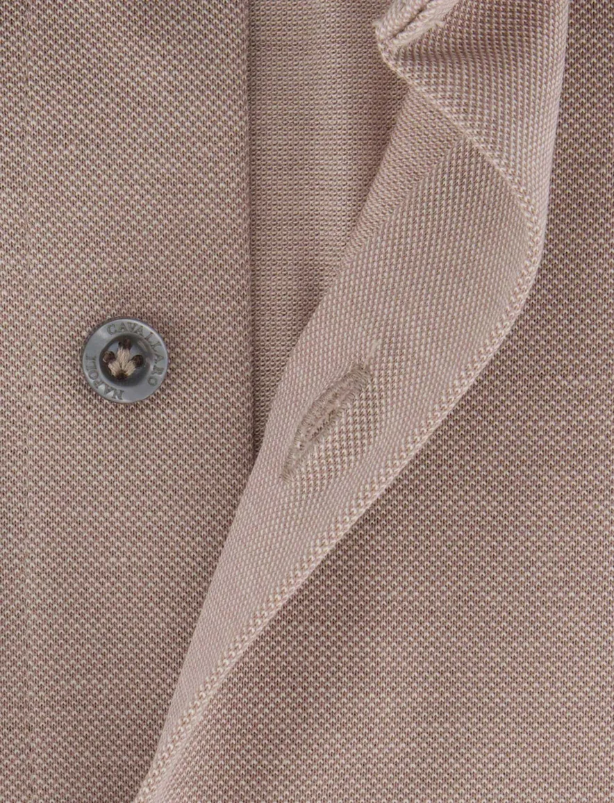 Cavallaro overhemd beige effen katoen