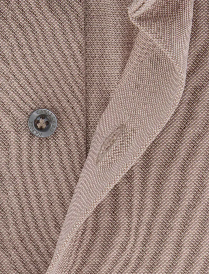 katoenen overhemd Cavallaro beige effen knitted jersey