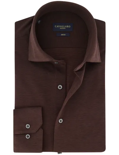 Cavallaro Cavallaro Napoli business overhemd bruin jersey