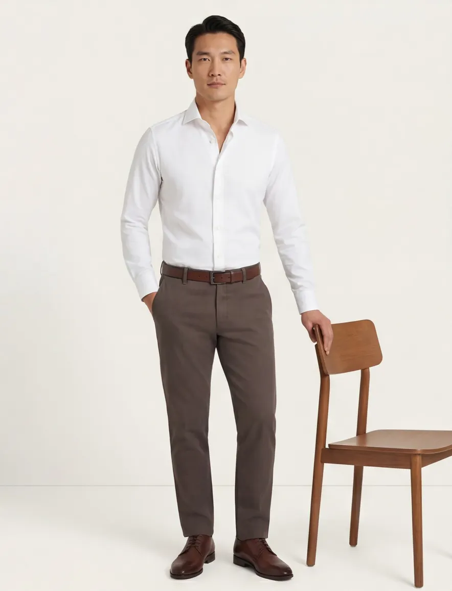 Cavallaro Napoli business overhemd wit stretch