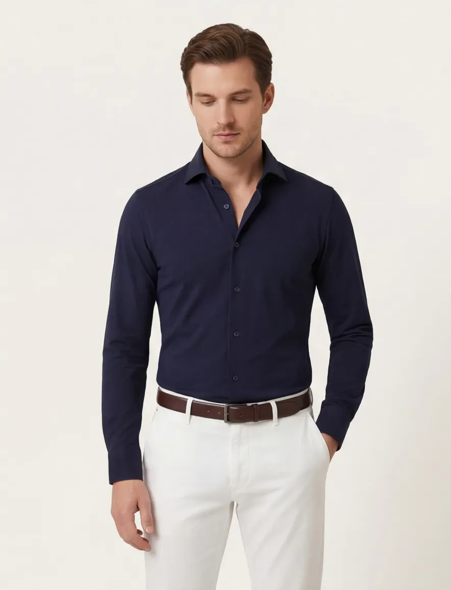business overhemd donkerblauw Cavallaro Napoli