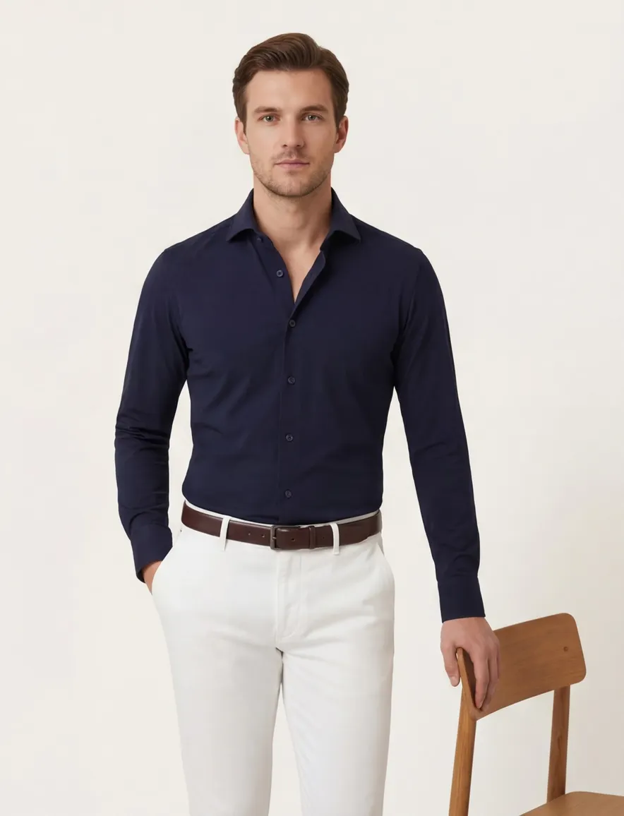 business overhemd donkerblauw Cavallaro Napoli