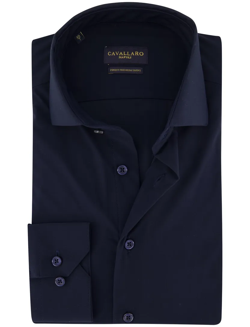 Cavallaro napoli overhemd ml7 donkerblauw