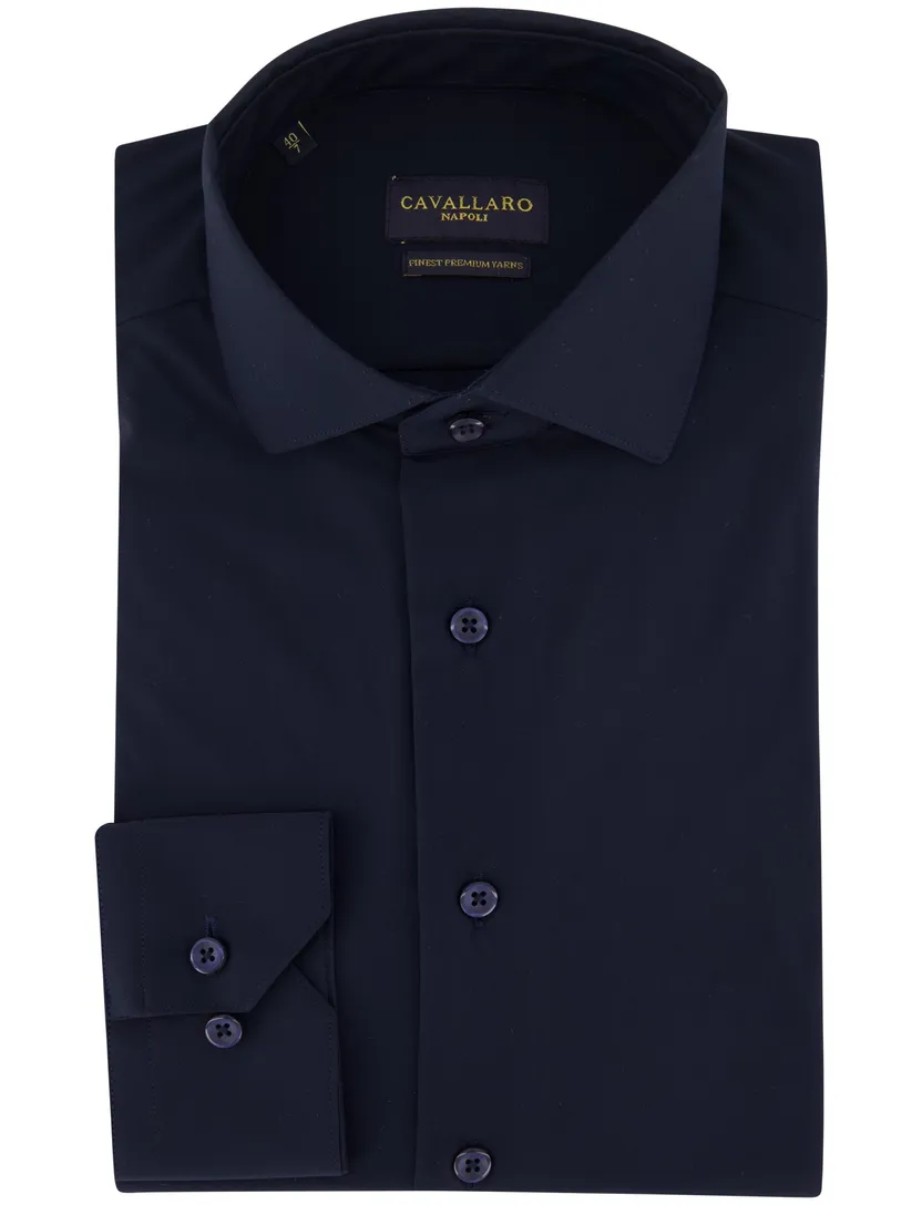 Cavallaro napoli overhemd ml7 donkerblauw