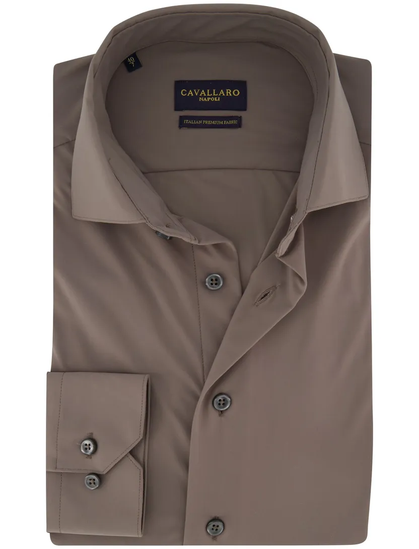Cavallaro napoli overhemd taupe ml7