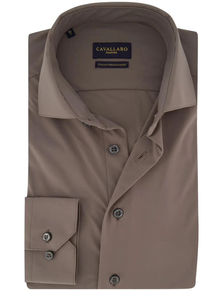 Cavallaro napoli overhemd taupe ml7