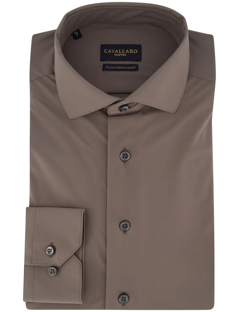 Cavallaro napoli overhemd taupe ml7