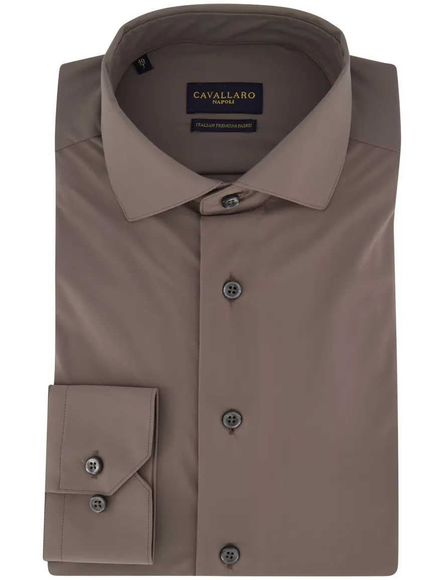 Cavallaro napoli overhemd taupe ml7
