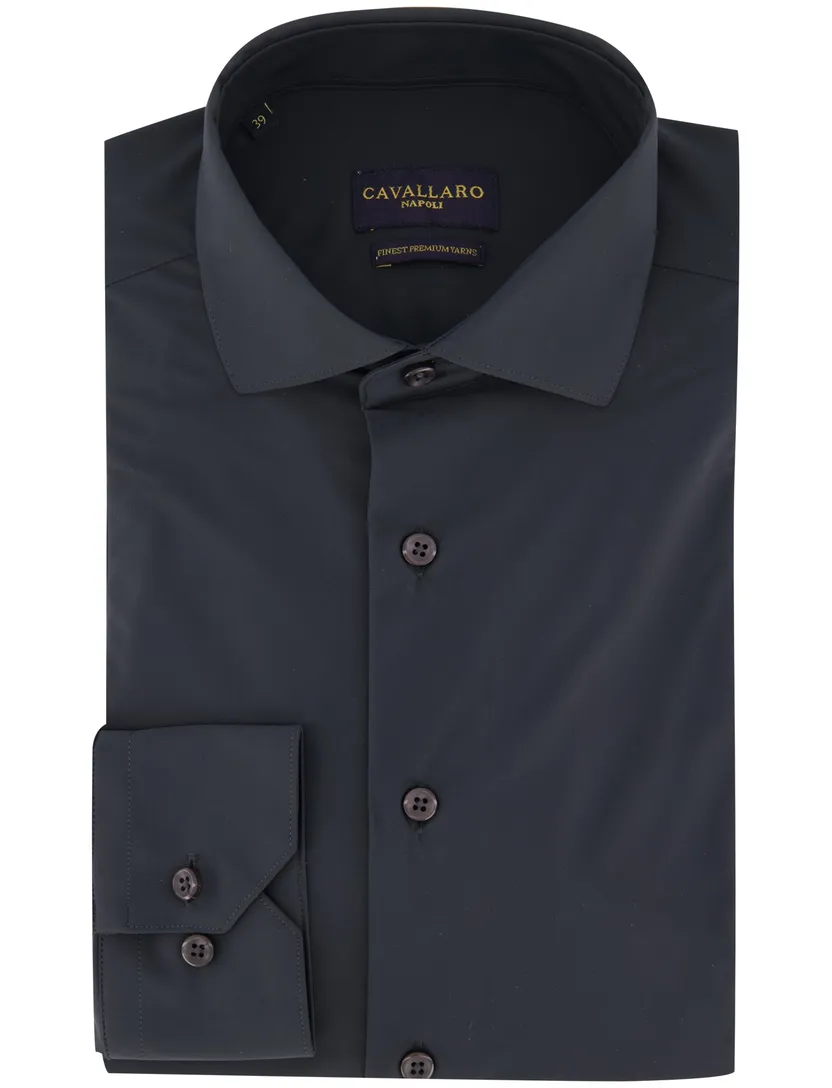Business overhemd Cavallaro Napoli grijs jersey