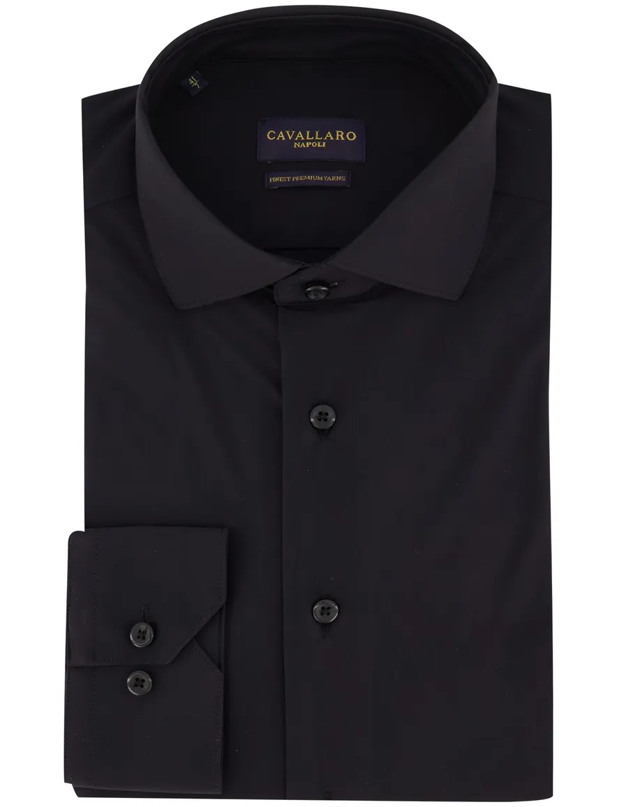 Cavallaro Tanisco overhemd mouwlengte 7 zwart