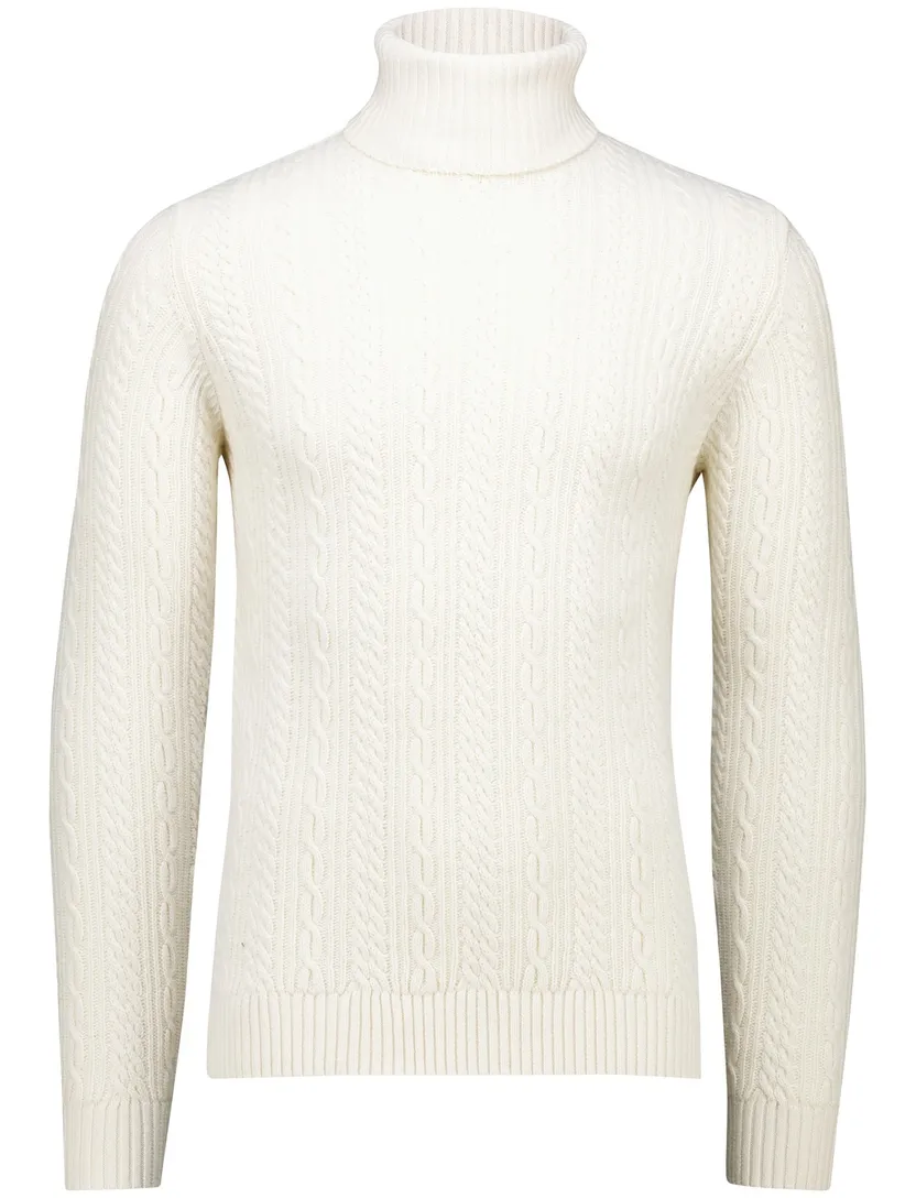 Cavallaro Mergio coltrui creme gebreid met boord