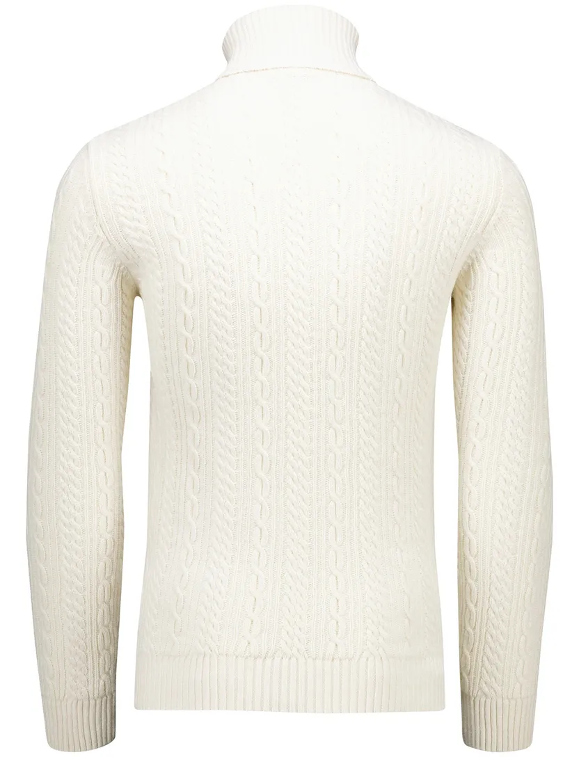 Cavallaro Mergio coltrui creme gebreid met boord