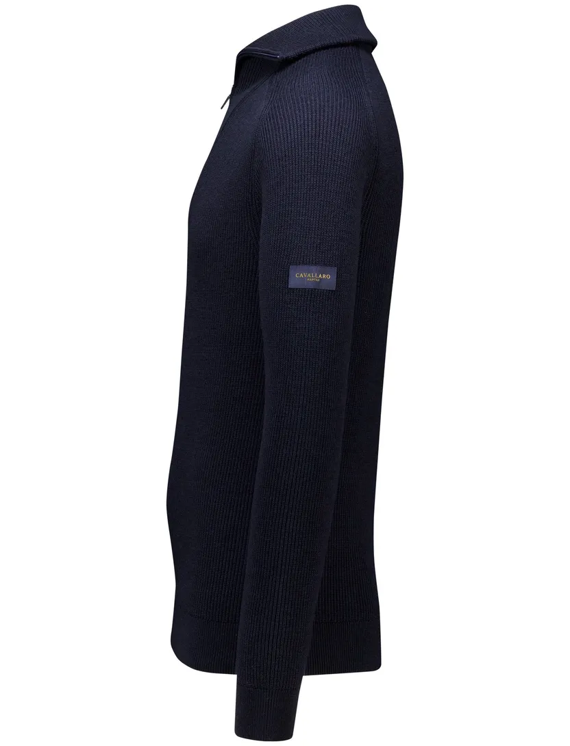 Cavallaro half zip pullover donkerblauw