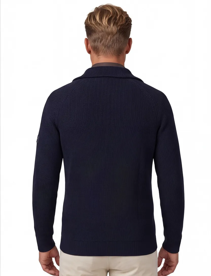 Cavallaro half zip pullover donkerblauw