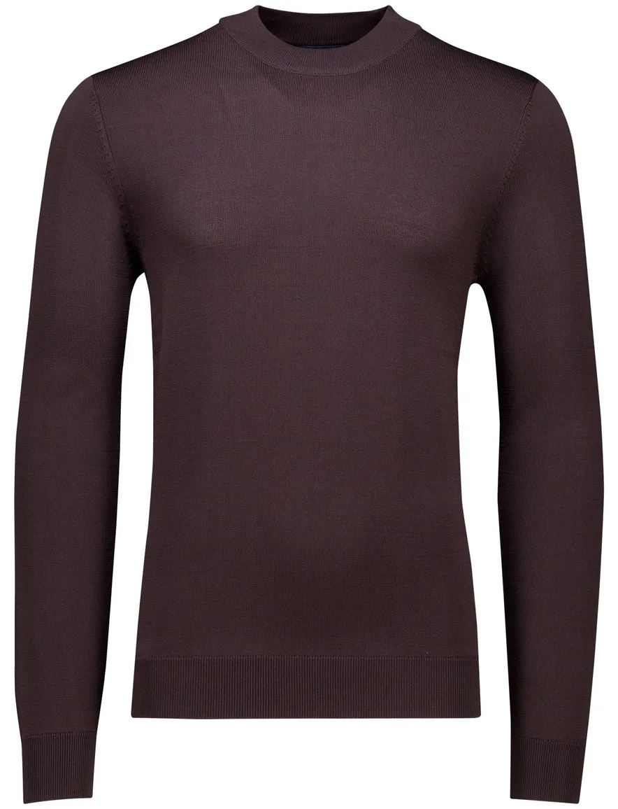 Cavallaro trui aubergine effen Milacio turtle neck